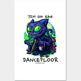 Techno cat - 72H on the dancefloor - Catsondrugs.com - rave, edm, festival, techno, trippy, music, 90s rave, psychedelic, party, trance, rave music, rave krispies, rave flyer T-Shirt Posters and Art